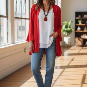 Soft Surroundings Red Topper Cardigan